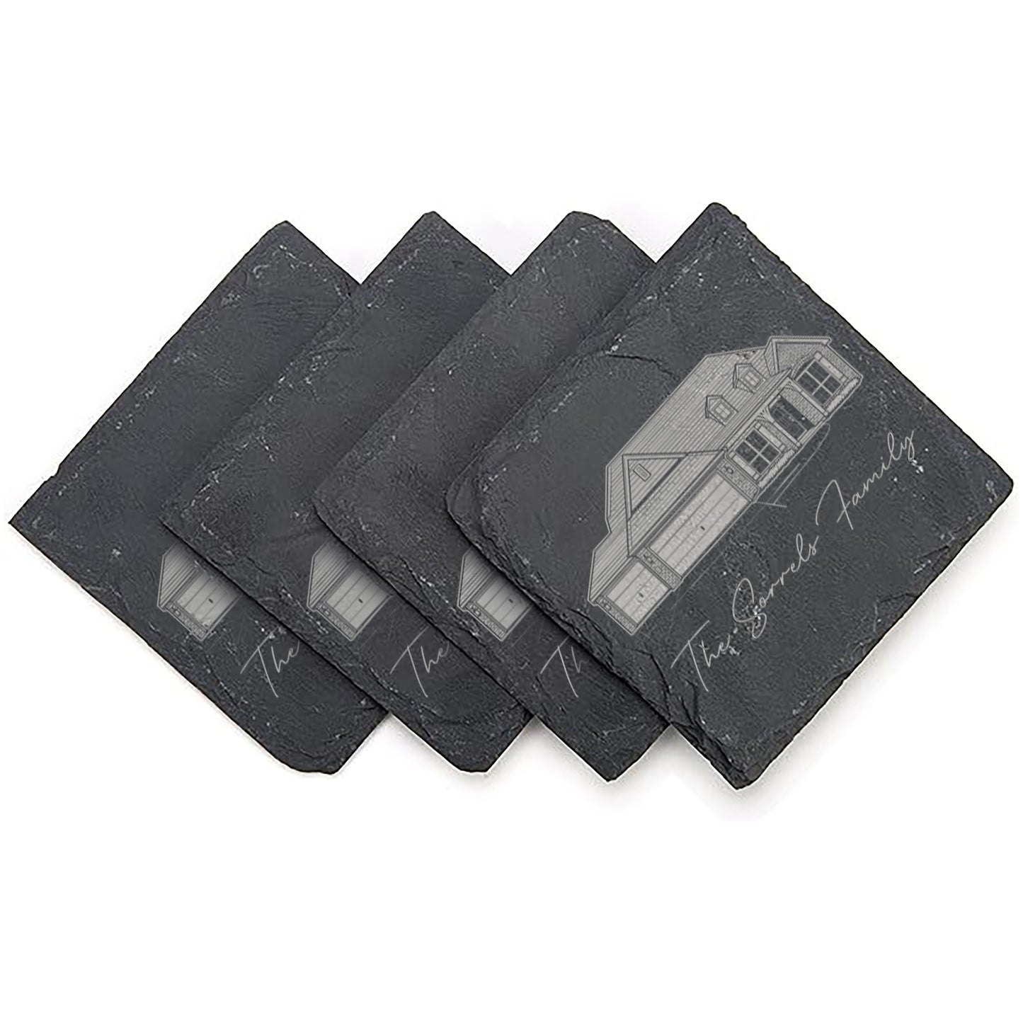 Slate engraved coasters - Housewarming gift