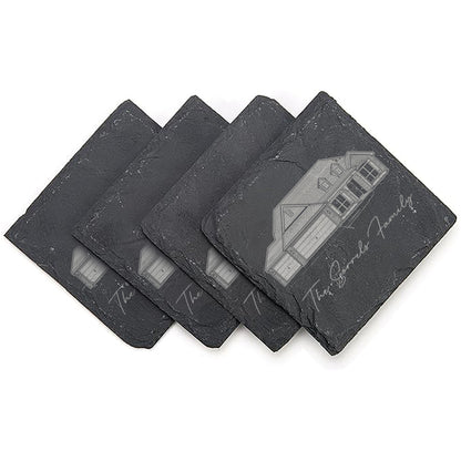 Slate engraved coasters - Housewarming gift