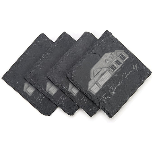 Slate engraved coasters - Housewarming gift