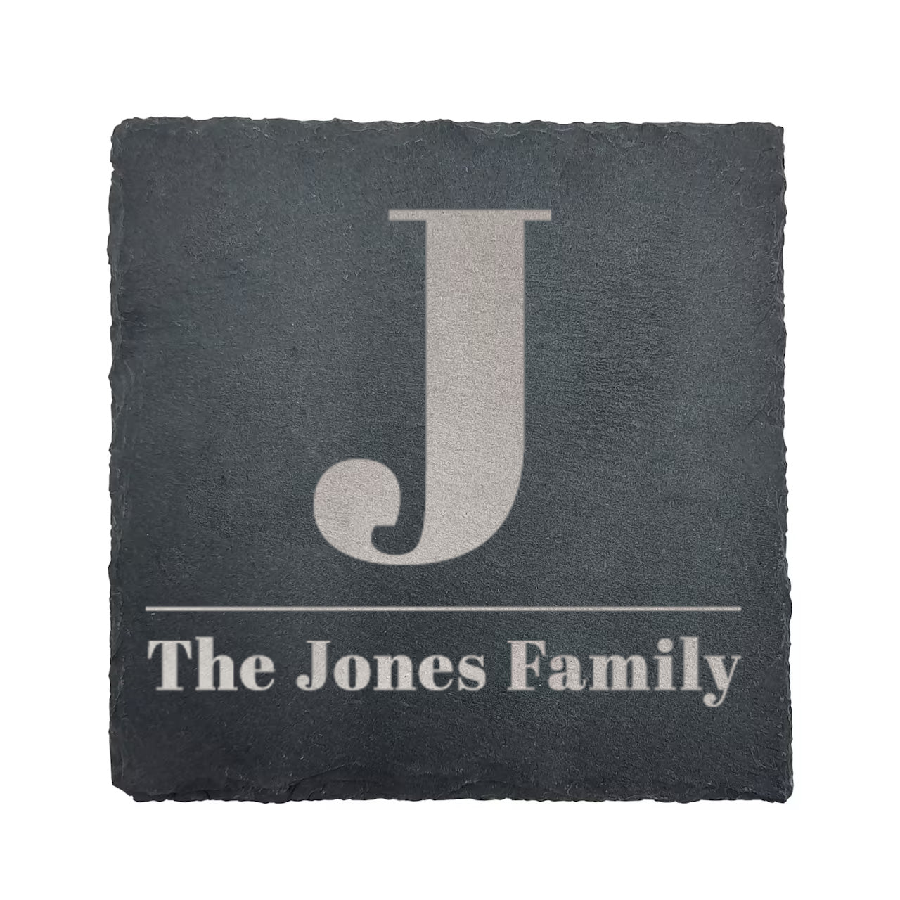 Slate engraved coasters - Monogram