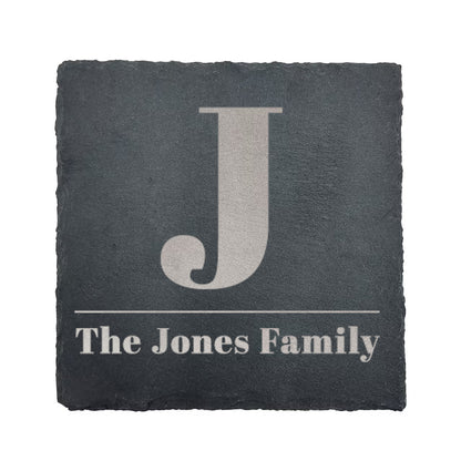 Slate engraved coasters - Monogram