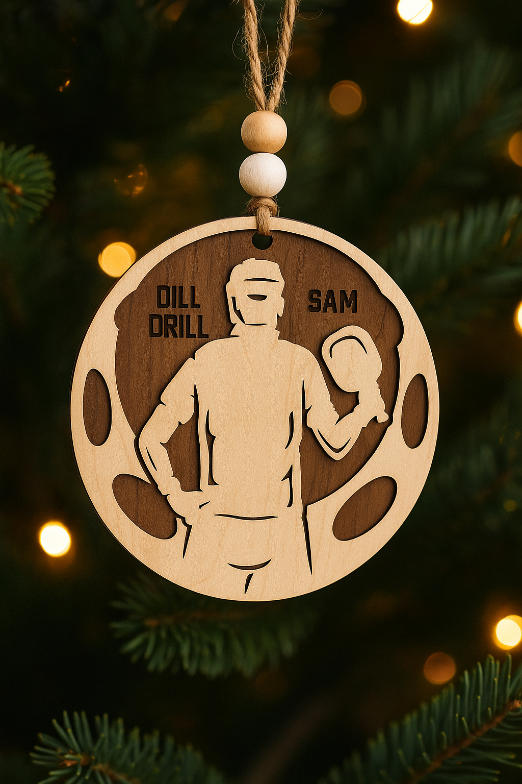 Custom Pickleball Ornament – Personalized Paddle Sport Gift (Male)
