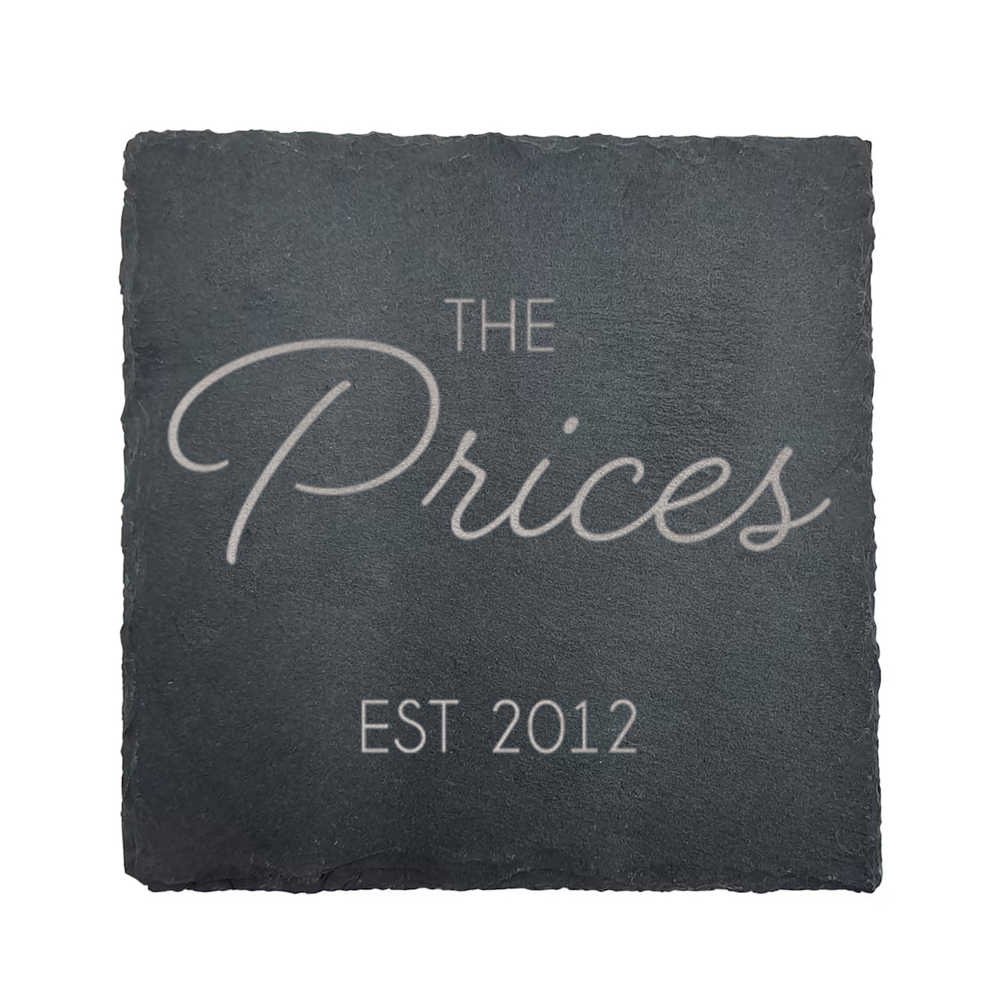 Slate engraved coasters - Family Name