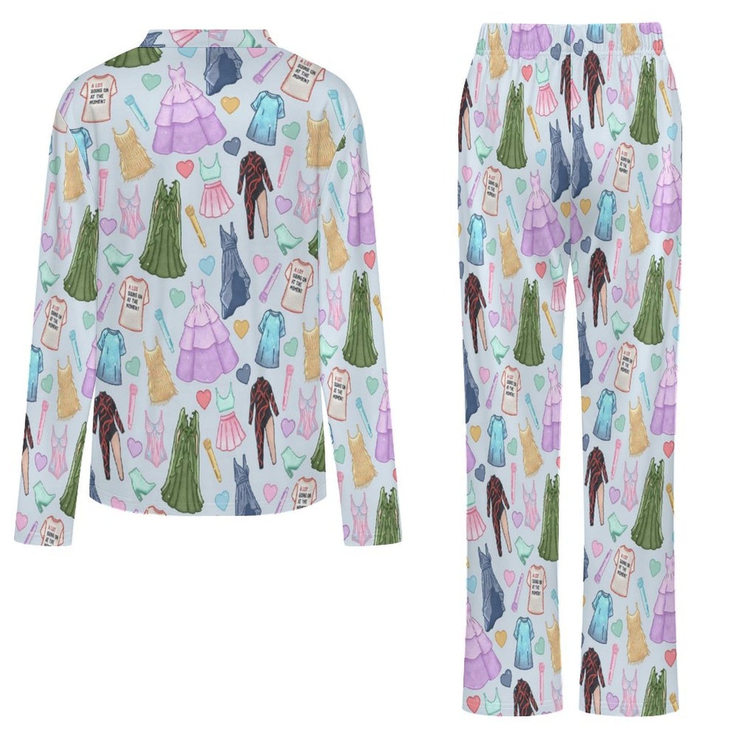 TS Blue Era's Print Women's V- Neck Long Sleeve Pajama Set