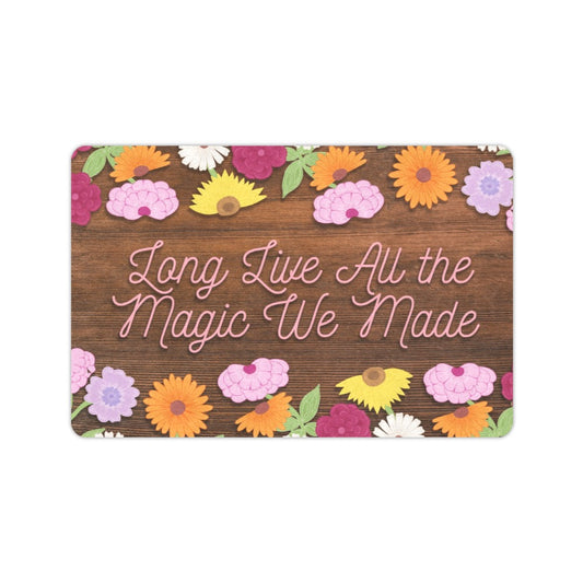 “Long Live All the Magic We Made” Eras Piano Floral Doormat – Swiftie Inspired Entryway Mat