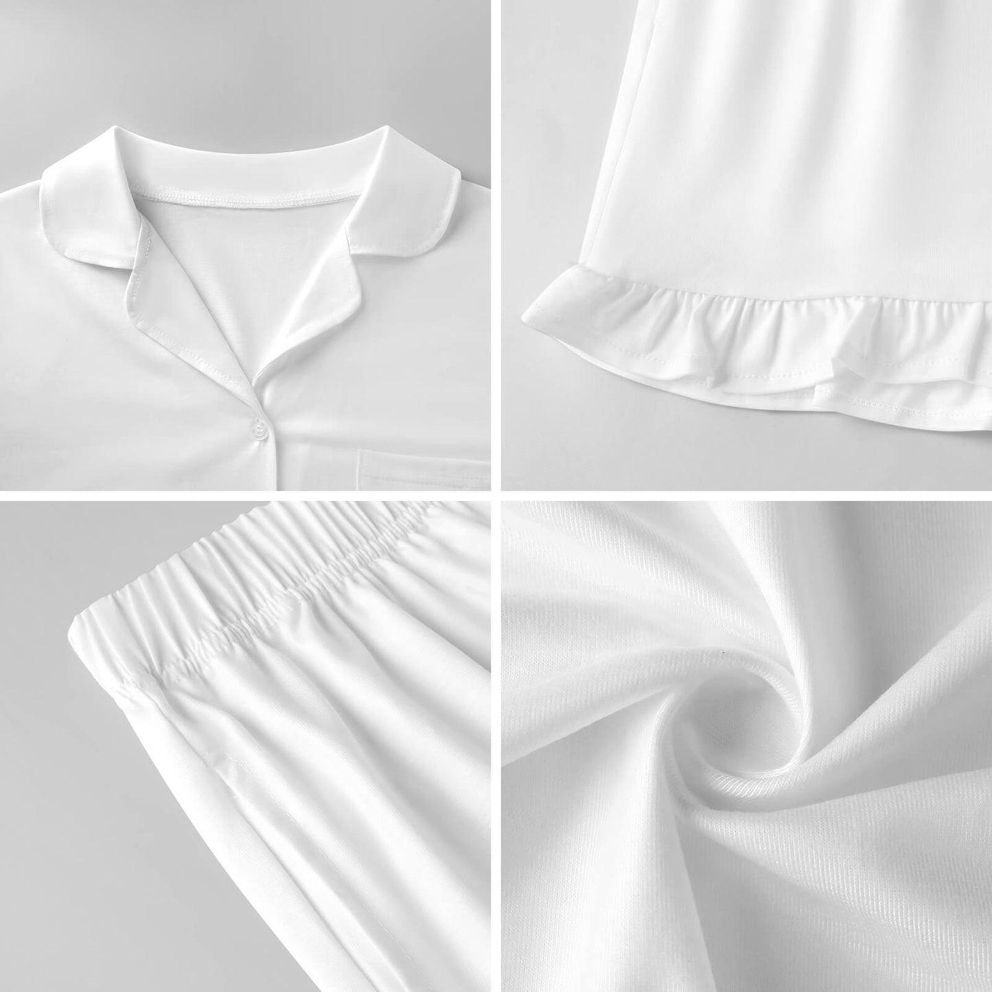 TS Books Women's Ruffled Short-Sleeve Pajama Set