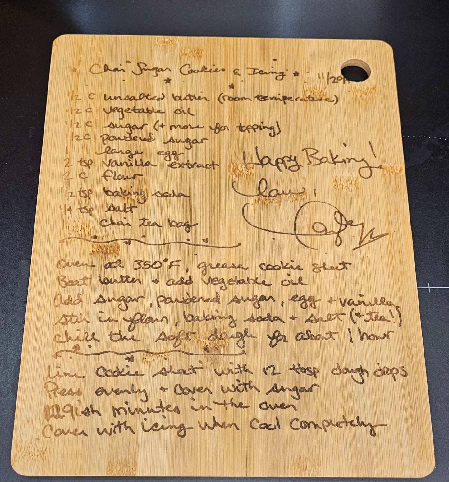 TS Laser Engraved Cutting Board